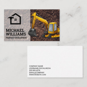 Property Developer   Construction Vehicle Business Card
