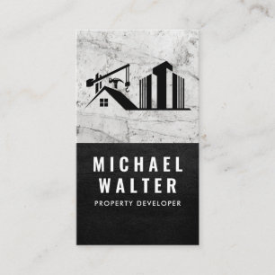 Property Developer Logo   Marble   Leather Business Card