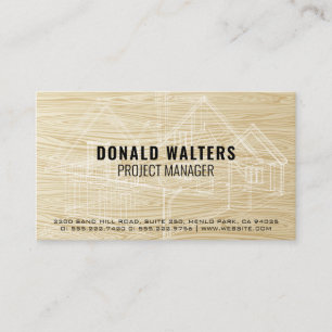 Property Developer   Wood Blueprints Business Card
