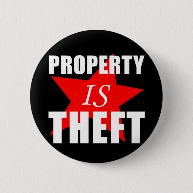 Property is Theft 6 Cm Round Badge (Front)
