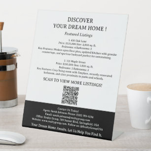 Property Listing Display Real Estate Table Top Pedestal Sign
