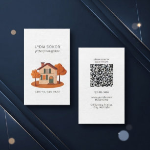 Property Management Business Card with QR Code