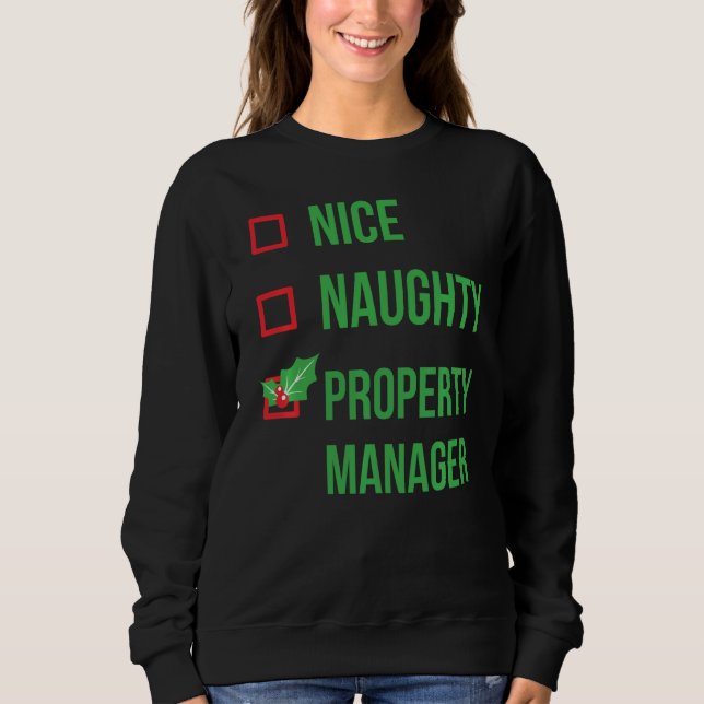 Property Manager Funny Pajama Christmas Sweatshirt (Front)