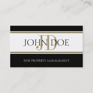 Property Manager Gold Stripe W/W Business Card