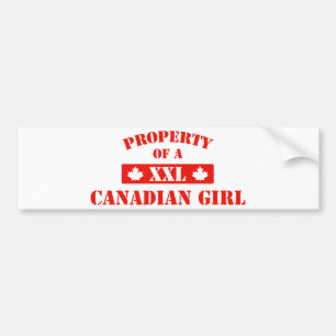 Property Of A Canadian Girl Bumper Sticker