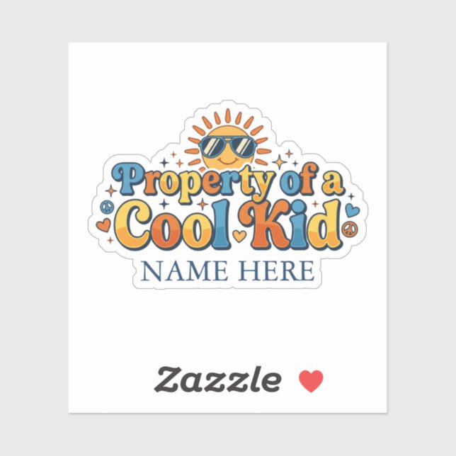 Property of a Cool Kid Personalised Name School (Sheet)