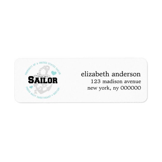 Property of a US Sailor Address Labels (Front)