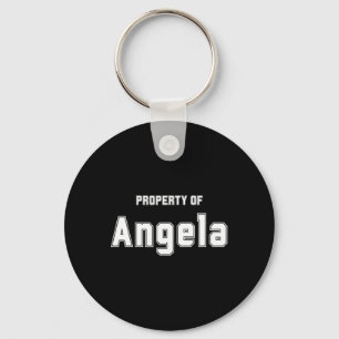Property Of Angela Funny Bachelor Gifts For Groom Key Ring