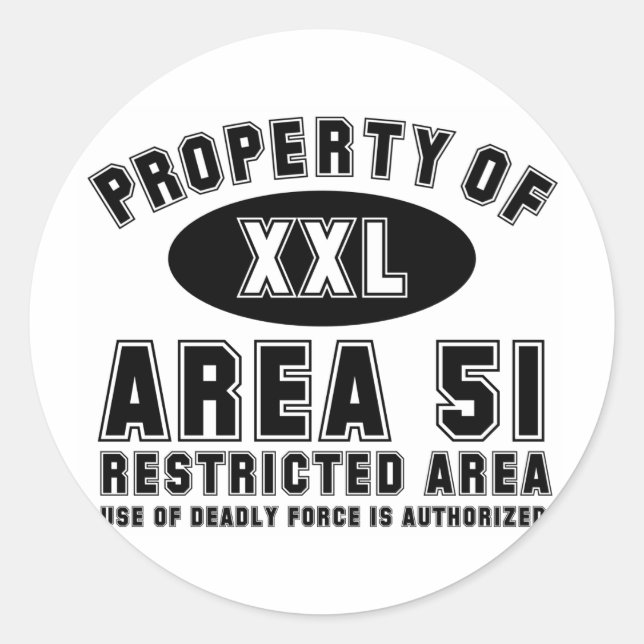Property of Area 51 Classic Round Sticker (Front)