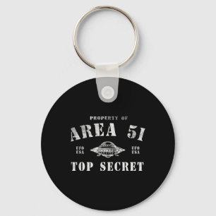 Property Of Area 51 Top Secret Ufo Alien  Key Ring