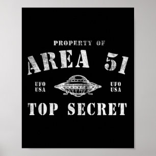 Property Of Area 51 Top Secret Ufo Alien  Poster