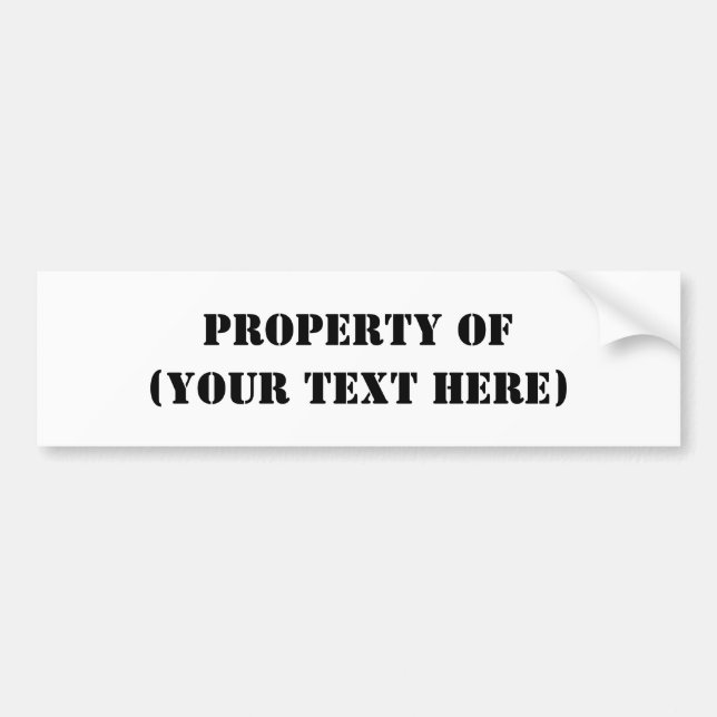 Property Of Bumper Sticker (Front)