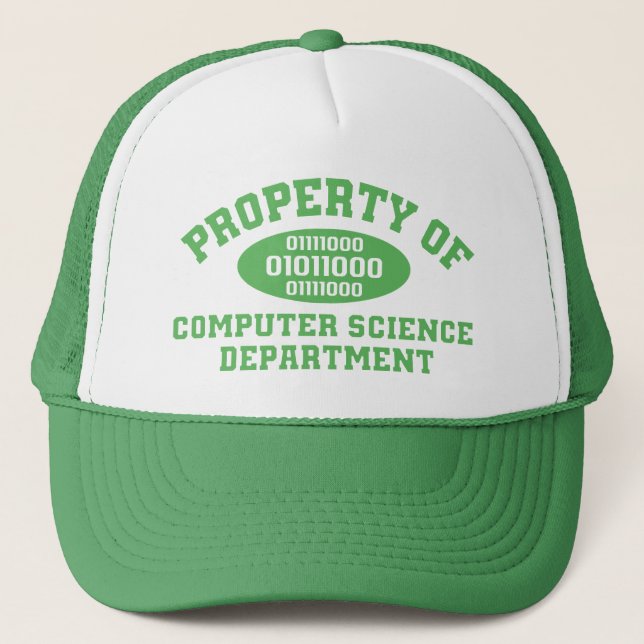 Property Of Computer Science Department (green) Trucker Hat (Front)
