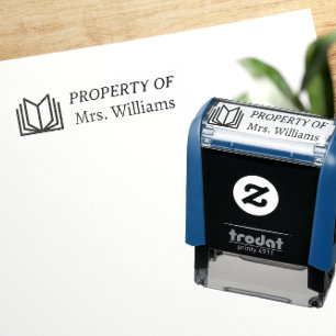 Property Of Custom Teacher Name Book Classroom Self-inking Stamp
