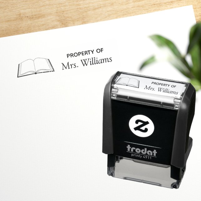 Property Of Custom Teacher Name Book Classroom Self-inking Stamp (Creator Uploaded)