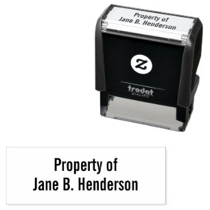 Property of Custom Text Self-inking Stamp