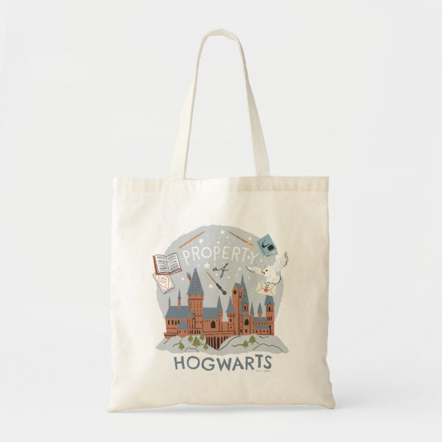 Property of Hogwarts Cartoon Graphic Tote Bag (Front)