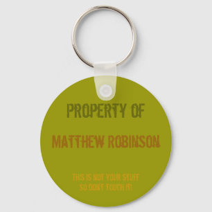 "Property of" Identification Keychain - Customised
