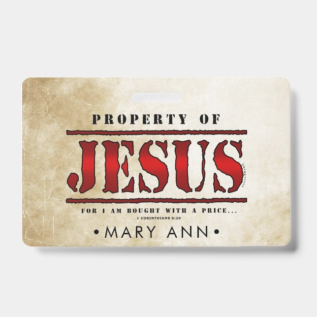 Property of Jesus ID Badge (Front)