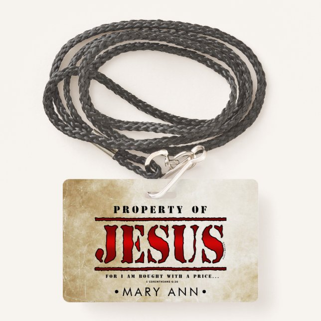 Property of Jesus ID Badge (Front with Lanyard)