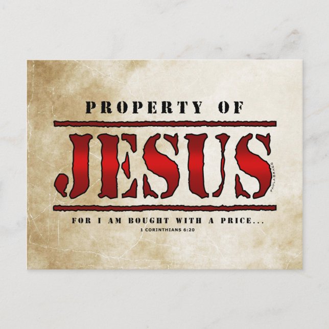 Property of Jesus Postcard (Front)