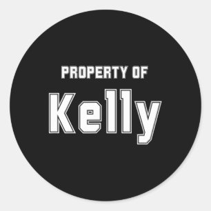 Property Of Kelly Funny Bachelor Gifts For Groom Classic Round Sticker
