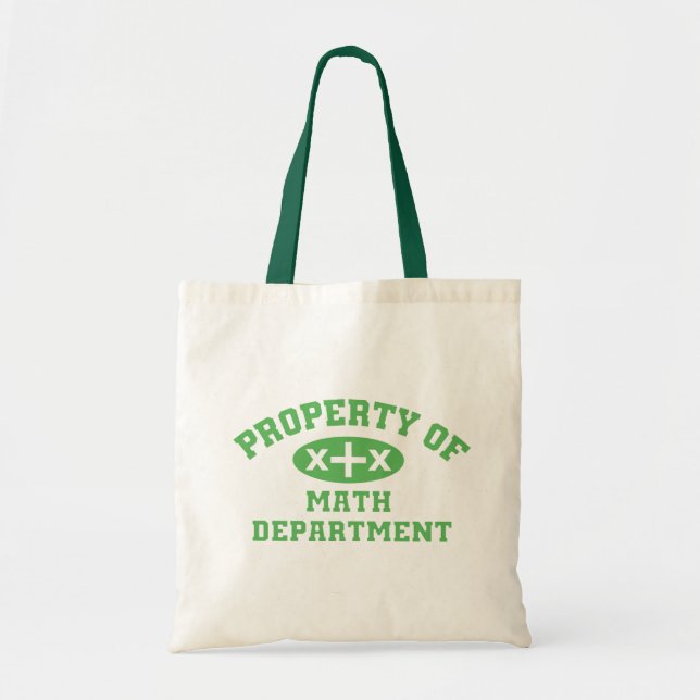Property Of Math Department (green x+x) Tote Bag (Front)