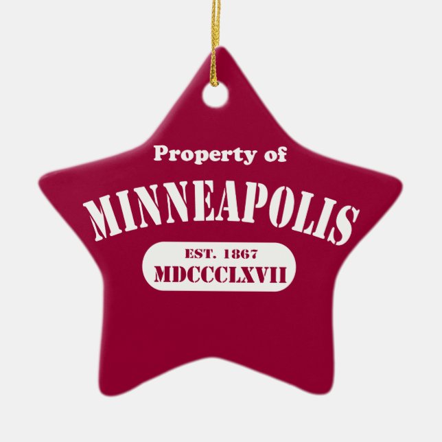 Property of Minneapolis Ceramic Ornament (Front)