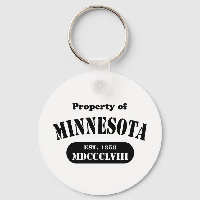 Property of Minnesota -black text Key Ring (Front)