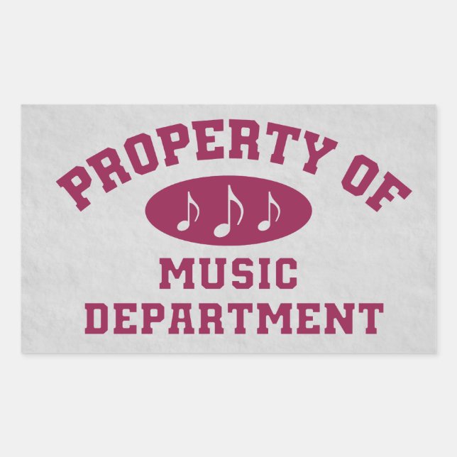 Property Of Music Department Rectangular Sticker (Front)