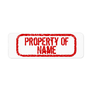 "Property of" name personalised stickers