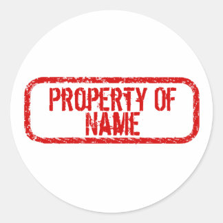 "Property of" name personalized stickers