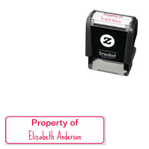 Property of Name Text Template Self-inking Stamp