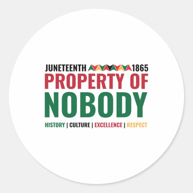 Property Of Nobody Juneteenth Sticker  (Front)