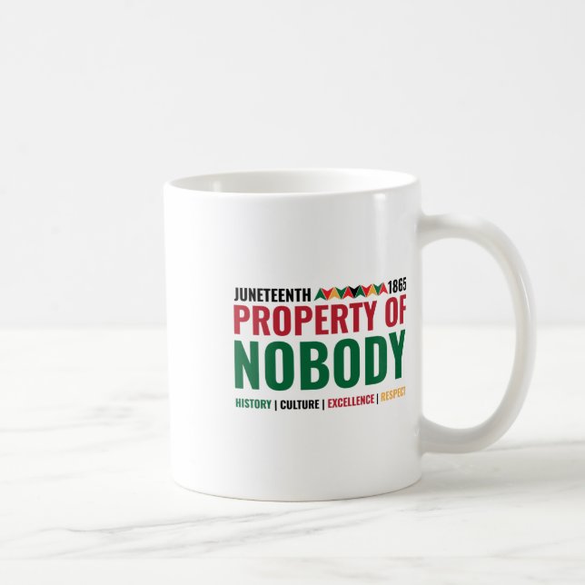 Property Of Nobody Juneteenth Sticker  Coffee Mug (Right)