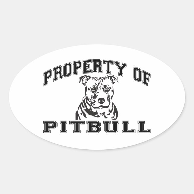 Property of Pitbull Oval Sticker (Front)