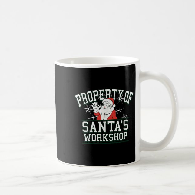 Property Of Santa's Workshop Funny Christmas  Coffee Mug (Right)