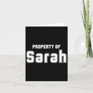 Property Of Sarah Funny Bachelor Gifts For Groom Card