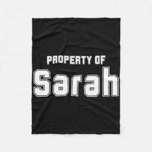 Property Of Sarah Funny Bachelor Gifts For Groom Fleece Blanket