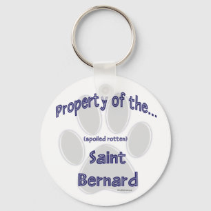 Property of Spoiled Rotten Saint Bernard Keychain