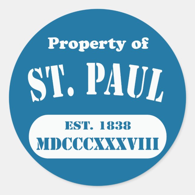 Property of St. Paul Classic Round Sticker (Front)