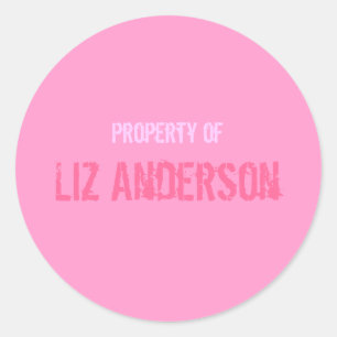 "Property Of" Sticker - Personalised
