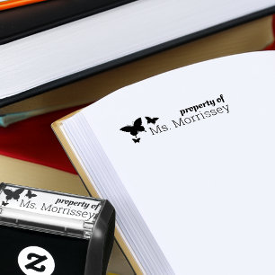 Property of Teacher Name Classroom Butterfly Self-inking Stamp
