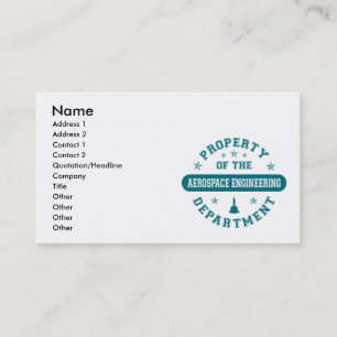 Property of the Aerospace Engineering Department Business Card