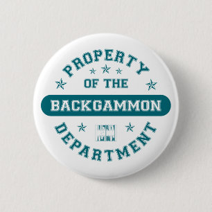 Property of the Backgammon Department 6 Cm Round Badge