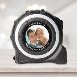 Property Of The Best Husband Ever Newlywed Photo 1<br><div class="desc">The perfect wedding,  Christmas,  Valentines Day,  birthday and anniversary gift for the world's best husband. This custom tape measure features your favourite couple's photo and "Property Of The Best Husband Ever" in simple white typography on a black background.</div>