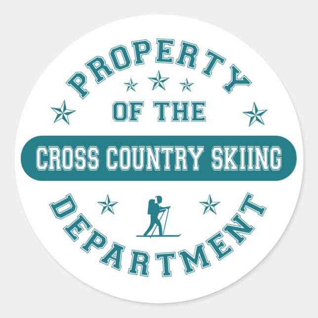 Property of the Cross Country Skiing Department Classic Round Sticker (Front)