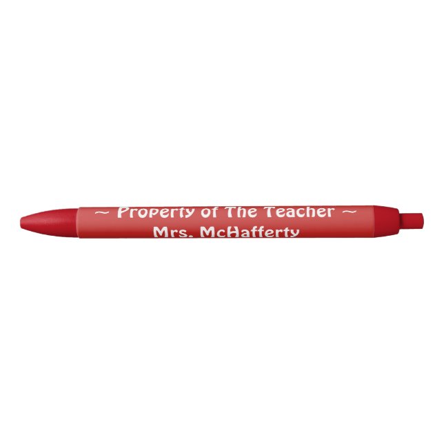 Property of The Teacher Red Ink Pen (Front)