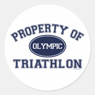 Property of Triathlon t-shirts Classic Round Sticker