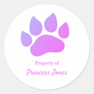 Property of Your Dog's Name Customizable Classic Round Sticker